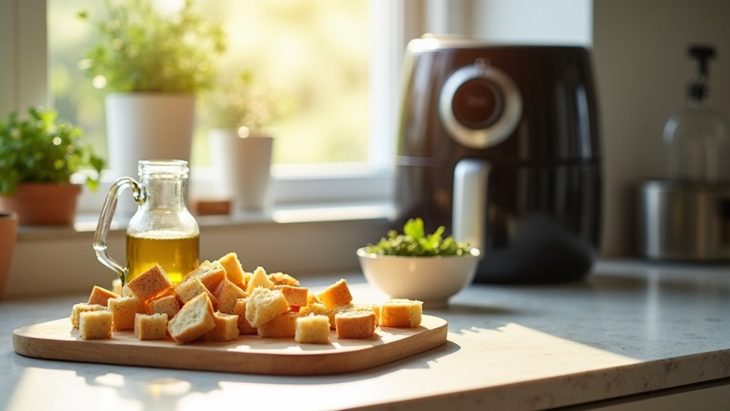 air fryer crouton preparation