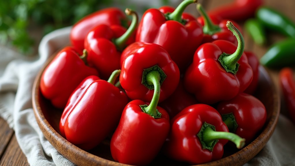 choose firm glossy peppers