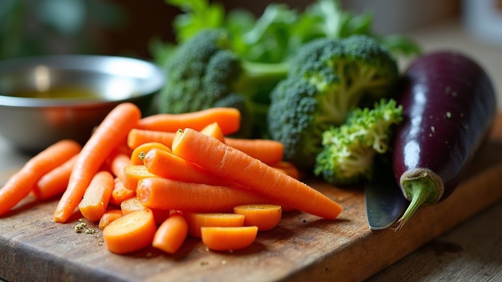 prepare and roast vegetables