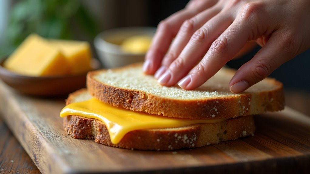 prepare bread and cheese