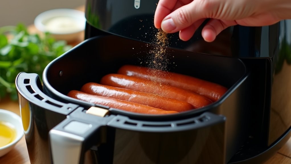 prepare sausages for air frying