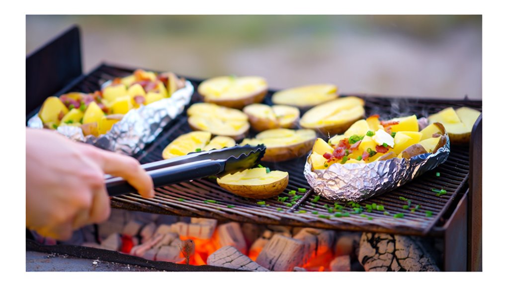 quickly grill baked potatoes