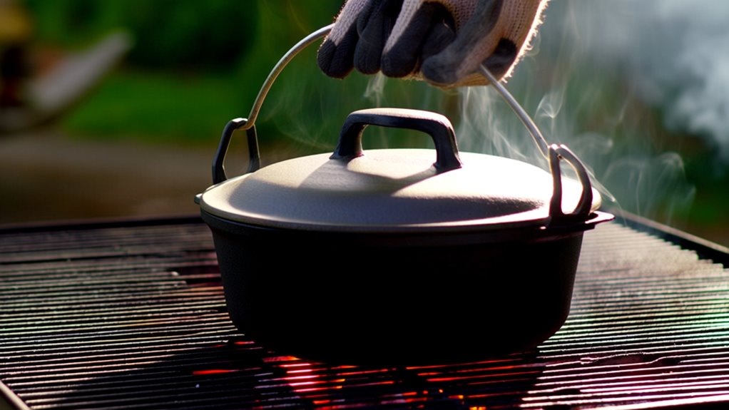 safely grilling pots outdoors