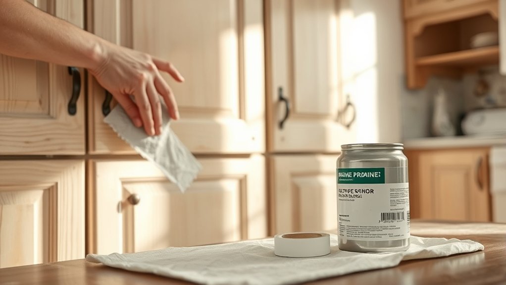 clean and sand cabinets