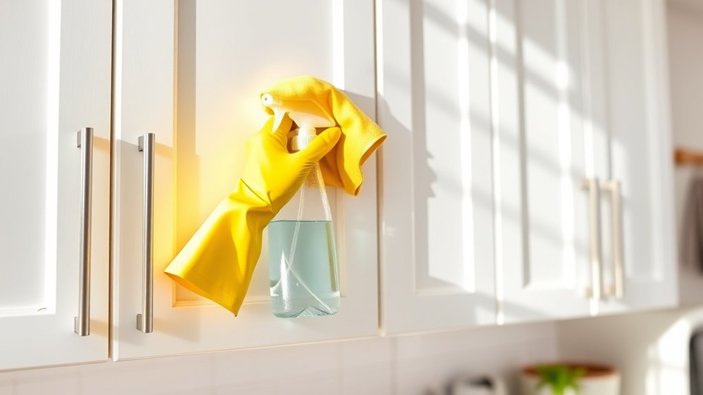 cleaning white kitchen cabinets