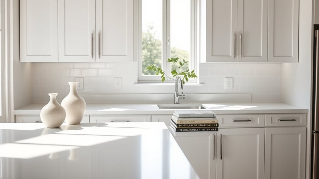 clutter free kitchen cabinet decor