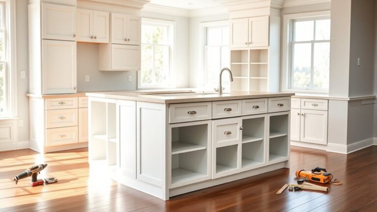 constructing a cabinet island