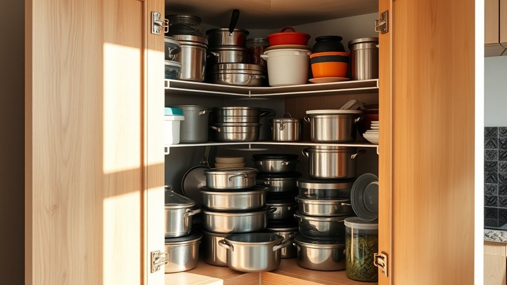 corner cabinet organization challenges