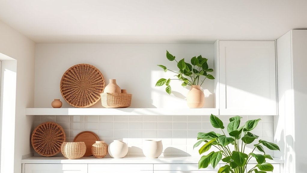 curated kitchen cabinet display