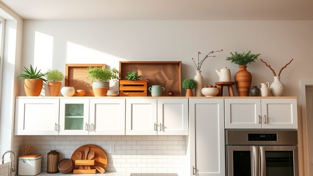 decorate above cabinets thoughtfully