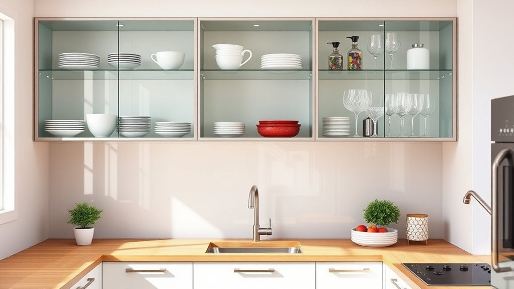 elegant functional glass cabinets