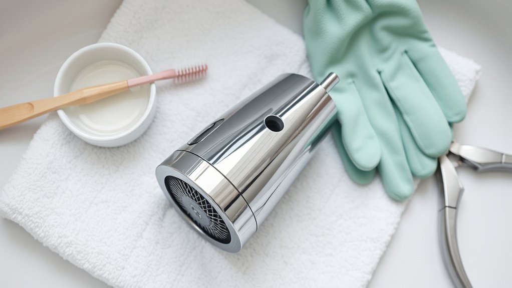 essential cleaning supplies gathered