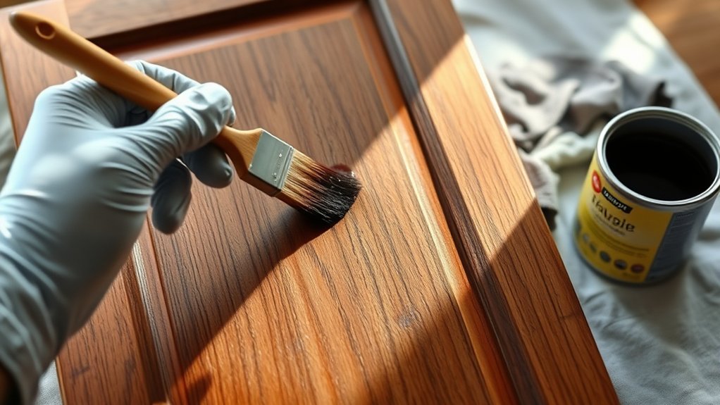 fixing kitchen cabinet stains