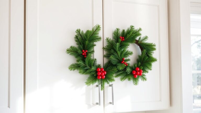 hang wreaths on cabinets