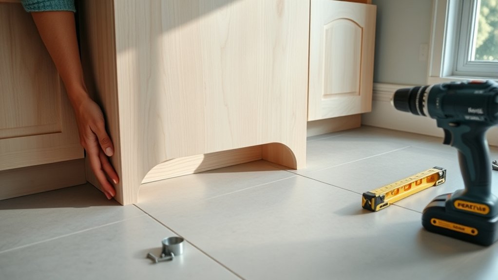 install kitchen cabinet base