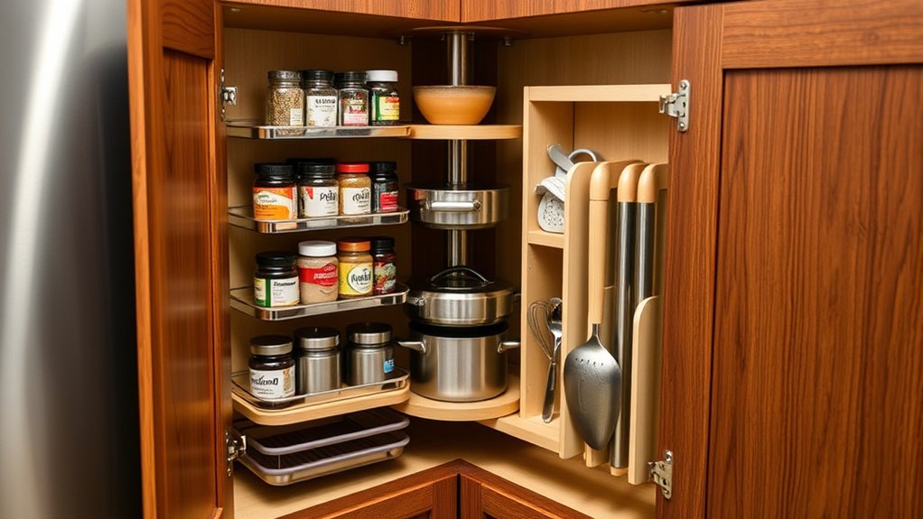 maximize corner cabinet storage