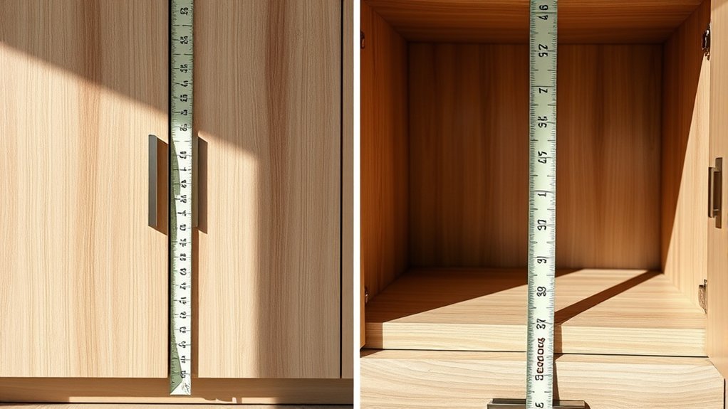 measure cabinet height depth