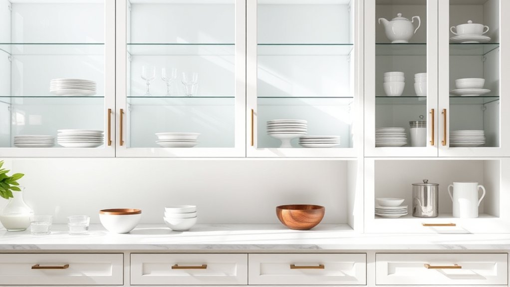 minimalist glass cabinet display