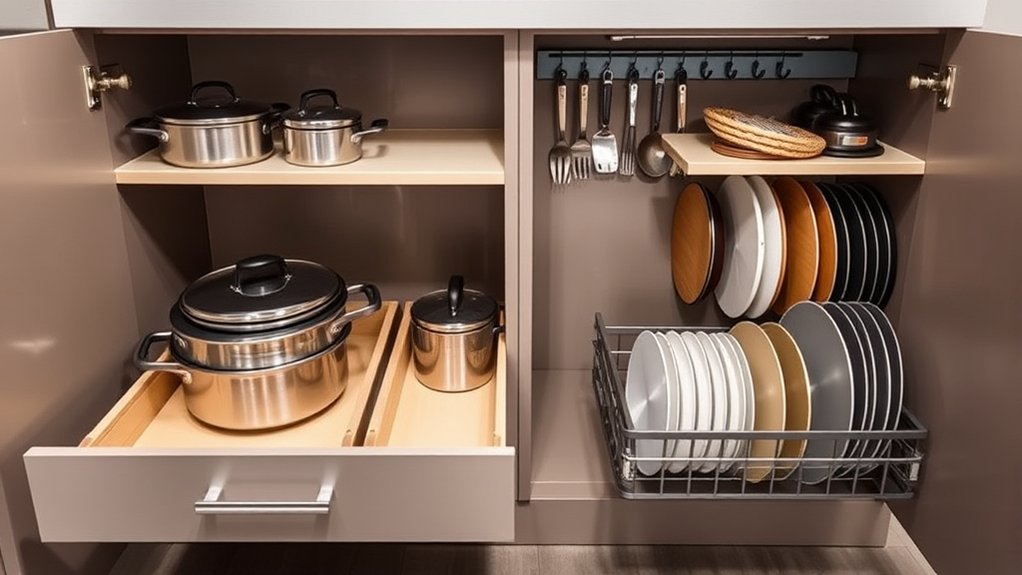 organized deep drawer storage