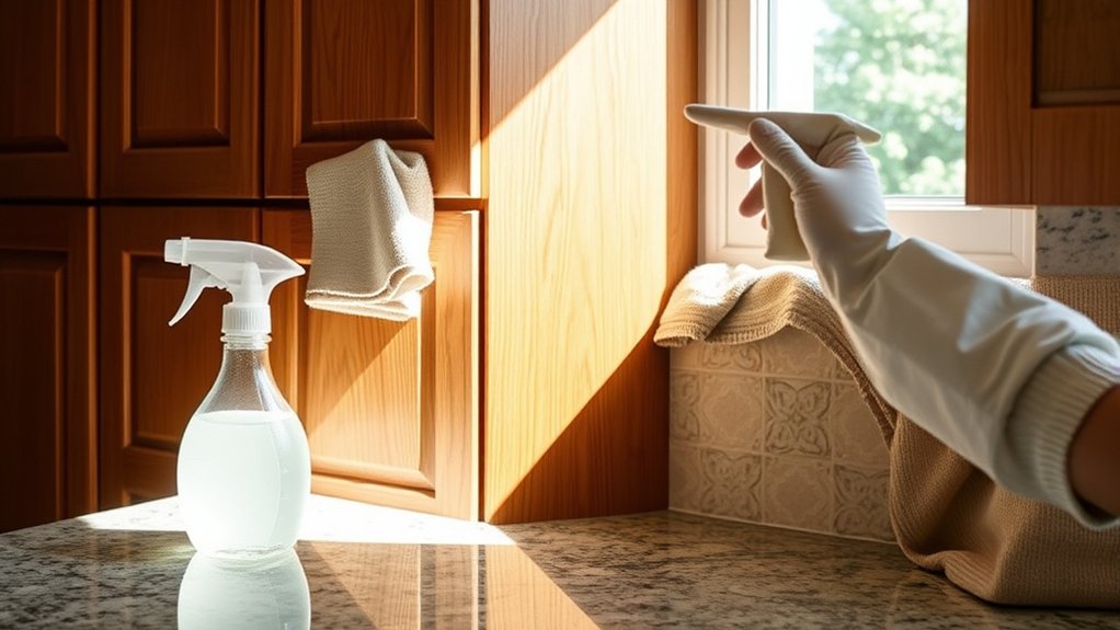prepare cabinets for cleaning