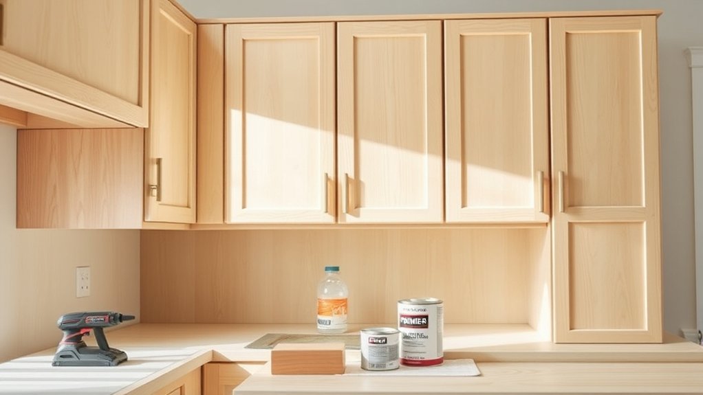 prepare cabinets for painting