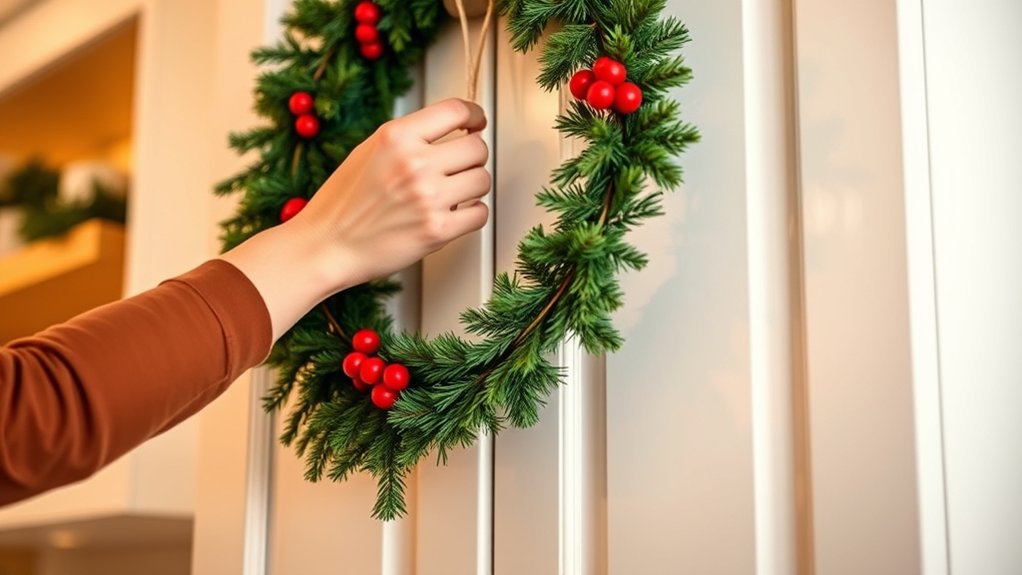 protect cabinets while hanging wreaths