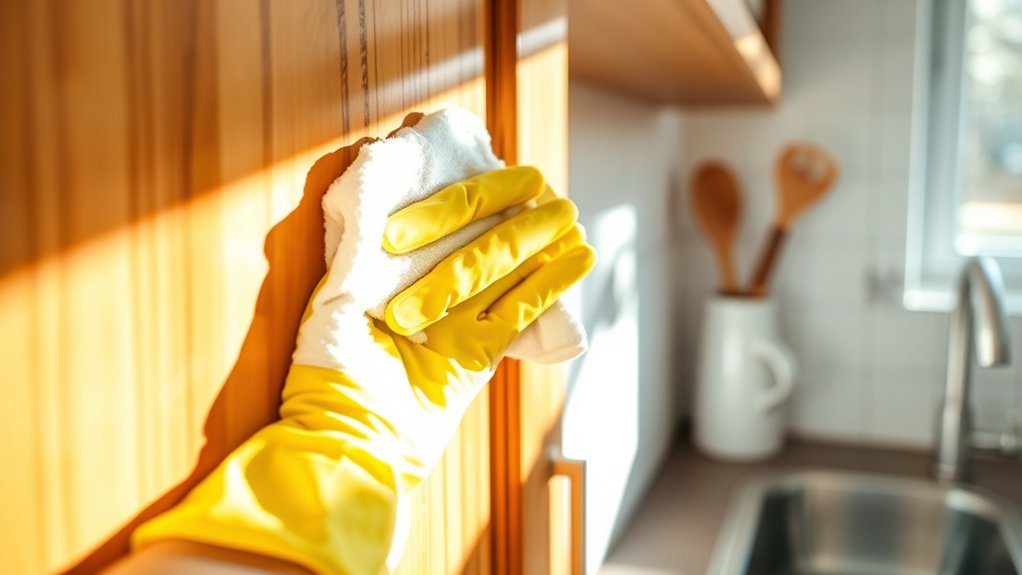 remove grease from cabinets