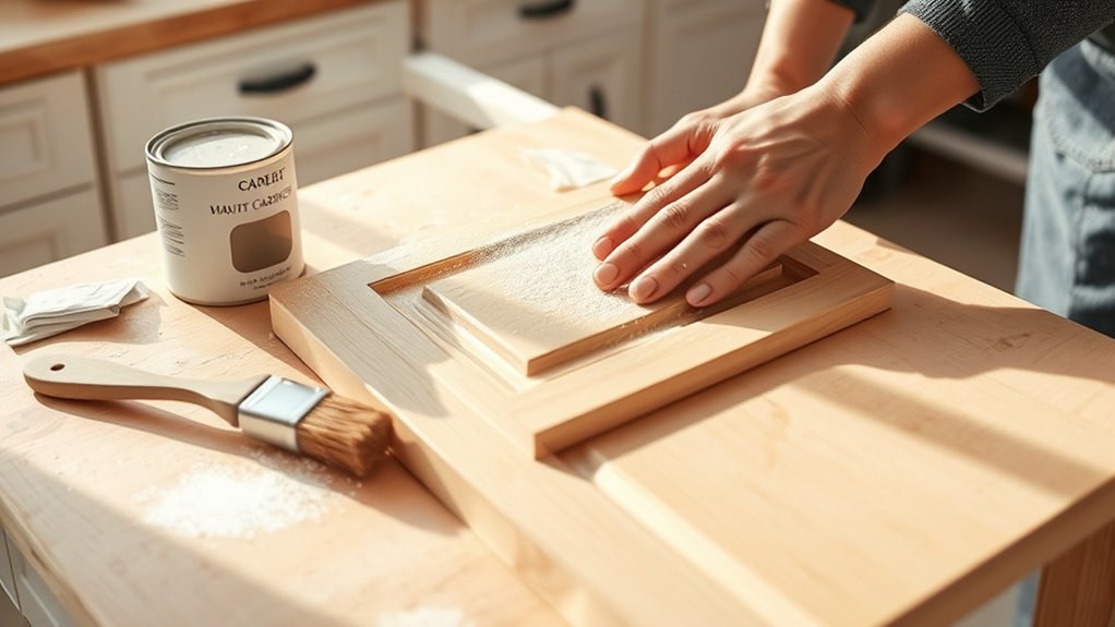 repaint kitchen cabinets thoroughly