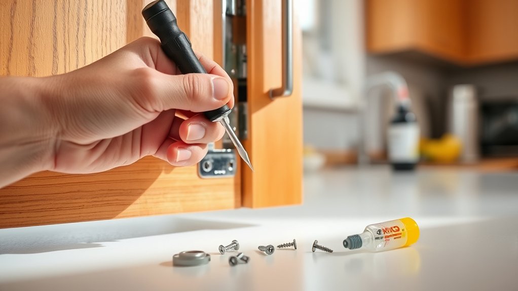 repairing kitchen cabinet hinges