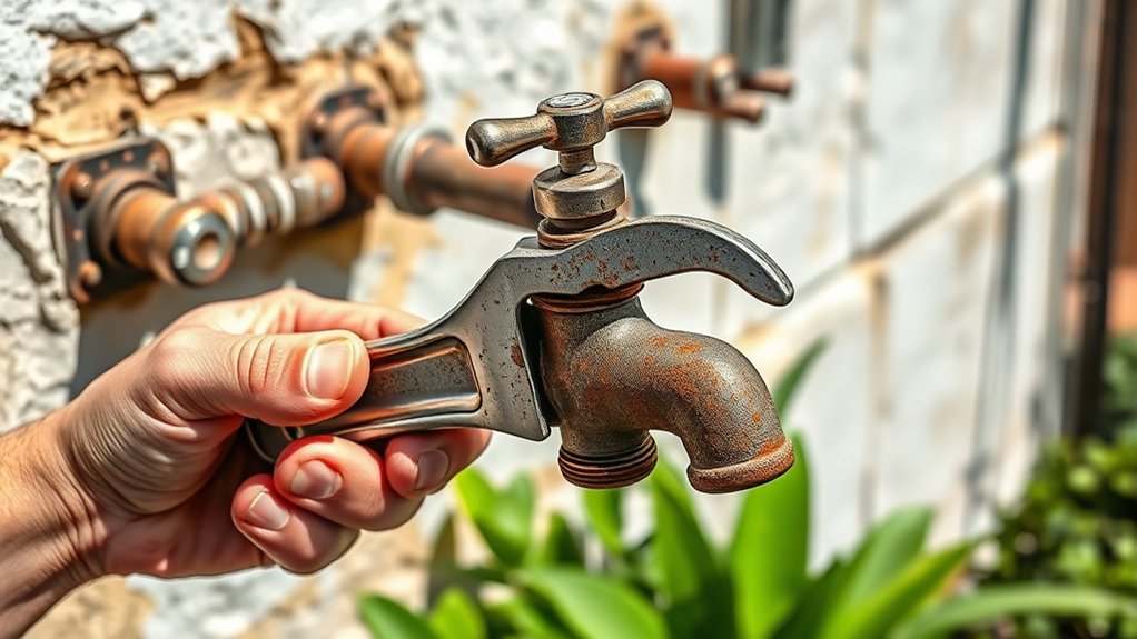 replace old outdoor faucet