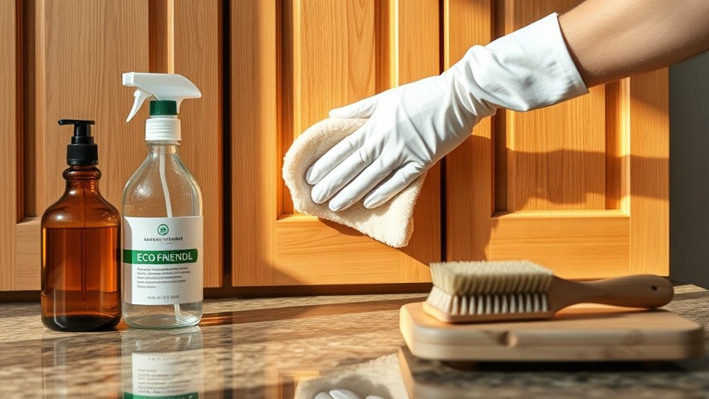 safely clean oak cabinets