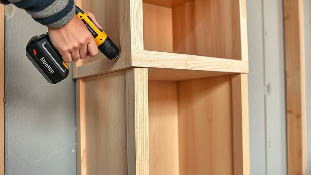 securely attach base cabinets