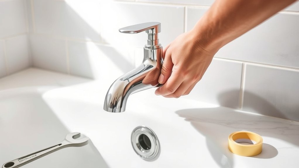 securely install tub faucet