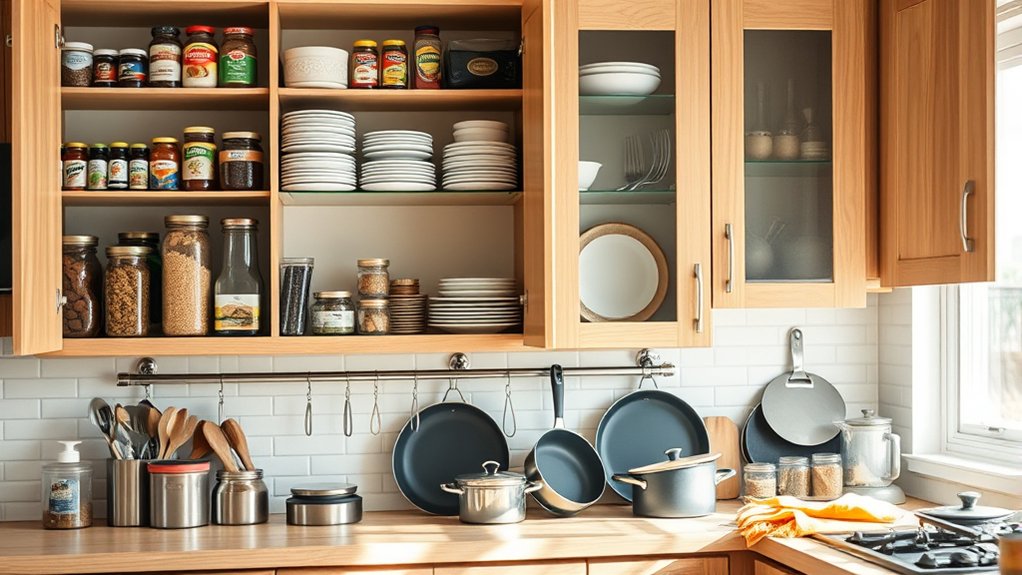 sort and organize kitchen items