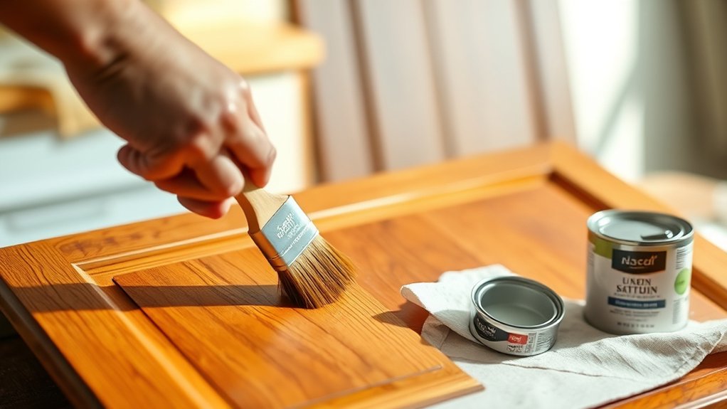 staining kitchen cabinets guide